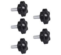 Ujjdwiurgh Lot de 5 boutons de serrage à tête hexagonale M6 x 15 mm Filetage mâle 25 mm Noir
