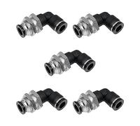 Ujjdwiurgh Lot de 5 coudes pneumatiques noirs à connexion rapide de 90 degrés pour cloison