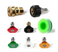 Ujjdwiurgh Lot de 5 embouts de buse de nettoyeur haute pression - Buses à plusieurs degrés - Adaptateur de tuyau M22 14 mm à 3/8" - Facile à utiliser