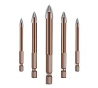 Ujjdwiurgh Lot de 5 forets à maçonnerie en titane avec tige hexagonale 5 pièces 5 6 8 10 12 mm