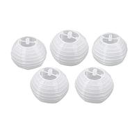 Ujjdwiurgh Lot de 5 lanternes rondes en papier de 10 cm pour anniversaire, fête de mariage, décoration créative (blanc)