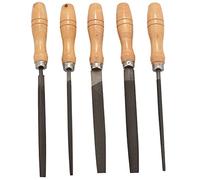 Ujjdwiurgh Lot de 5 limes en acier à haute teneur en carbone avec poignées en bois pour bois, métal, plastique (lime en acier)