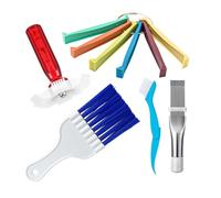 Ujjdwiurgh Lot de 5 outils de nettoyage pour climatiseur en plastique + métal FCR6, condensateur, sortie d'air, radiateur
