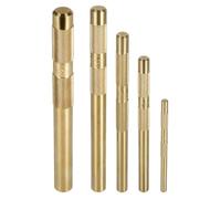Ujjdwiurgh Lot de 5 outils de poinçonnage en laiton avec poinçons en laiton 1/4", 3/8", 1/2", 5/8", 3/4"