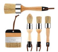 Ujjdwiurgh Lot de 5 pinceaux de peinture à la craie et à la cire pour bricolage et épilation à la cire des meubles