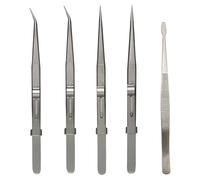 Ujjdwiurgh Lot de 5 pinces à épiler antistatiques en acier inoxydable pour électronique, fabrication de bijoux et travaux de laboratoire