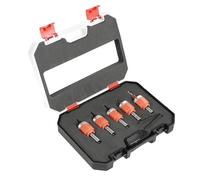 Ujjdwiurgh Lot de 5 poinçons à trou unique, couvercle de vis réglable de 1,6 cm, perforateur robuste avec 5 forets coniques à limite