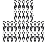 Ujjdwiurgh Lot de 50 crochets de rideaux avec clips à 360 ° pour éclairage d'auvent de remorque, pour fête de Noël
