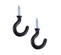 Ujjdwiurgh Lot de 50 crochets en métal à visser avec revêtement en plastique Noir 2,8 cm