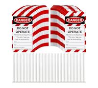 Ujjdwiurgh Lot de 50 étiquettes de sécurité et d'entretien « Do Not Operate » avec attaches à glissière