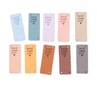 Ujjdwiurgh Lot de 50 étiquettes faites à la main en cuir synthétique faites à la main avec amour - Étiquettes à coudre - Accessoires de tricot