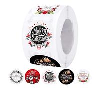 Ujjdwiurgh Lot de 500 autocollants « Merry Christmas » sur le thème de Noël pour bricolage, emballage cadeau, enveloppe, papeterie, décoration B