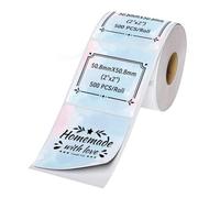 Ujjdwiurgh Lot de 500 autocollants ronds carrés pour imprimante d'étiquettes d'expédition - Design de logo - 2 x 2 étoiles - Facile à utiliser