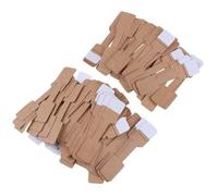 Ujjdwiurgh Lot de 500 étiquettes de prix vierges en papier marron quadraté pour bijoux, cartes de présentation, étiquettes autocollantes, 6 x 1,2 cm