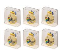Ujjdwiurgh Lot de 6 boîtes de présentation rectangulaires en plastique transparent pour médailles commémoratives