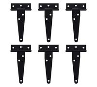 Ujjdwiurgh Lot de 6 charnières rustiques à sangle en T de 10,2 cm - Antirouille - Pour portails de clôture et de grange - Noir