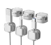Ujjdwiurgh Lot de 6 clips magnétiques de gestion de câbles de données pour bureau et supports muraux pour données de téléphone, blanc