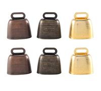 Ujjdwiurgh Lot de 6 cloches rétro en laiton pour pâturage du cuivre (bronze vert, bronze rouge, doré)