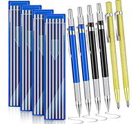 Ujjdwiurgh Lot de 6 crayons de soudure en carbure de tungstène avec 48 recharges rondes en métal marqueur de soudage pour montage soudeur en acier