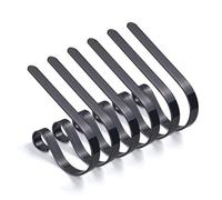 Ujjdwiurgh Lot de 6 crochets décoratifs pour cheminée de Noël Noir