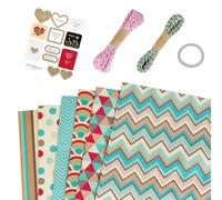 Ujjdwiurgh Lot de 6 feuilles de papier cadeau pour fête d'anniversaire de Noël