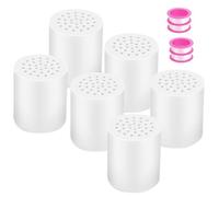 Ujjdwiurgh Lot de 6 filtres de douche de rechange en 20 étapes, pour purificateur d'eau dure, élimine le chlore