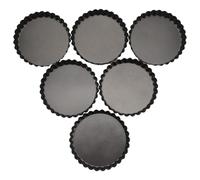 Ujjdwiurgh Lot de 6 mini moules à tarte ronds antiadhésifs de 12,7 cm avec fond amovible et cannelé