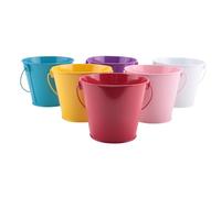 Ujjdwiurgh Lot de 6 petits seaux en métal avec poignée - Capacité de 50 ml - Pour décoration de fête, organisation et décoration de salles de jeux