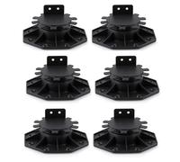 Ujjdwiurgh Lot de 6 piédestaux réglables pour terrasse et sol - Base en bois