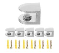 Ujjdwiurgh Lot de 6 pinces réglables en verre de 6 mm - En alliage de zinc - Pour étagères en verre - Pour salle de bain et cuisine