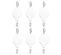 Ujjdwiurgh Lot de 6 Poulies pour Plantes Cintre RéTractable Facile à Atteindre Poulie pour Plantes Roue RéGlable en Hauteur pour Plantes Suspendues IntéRieur Blanc