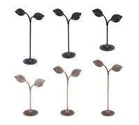 Ujjdwiurgh Lot de 6 présentoirs de boucles d'oreilles en forme de feuille en forme de T pour bijoux