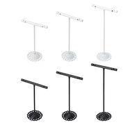 Ujjdwiurgh Lot de 6 présentoirs en métal pour boucles d'oreilles en forme de T