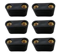 Ujjdwiurgh Lot de 6 sangles de rechange pour planche à voile en plastique noir à 2 trous