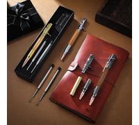 Ujjdwiurgh Lot de 6 Stylos Fins, Ensemble de Stylos Pivotants en Bois Multicolores avec Tige de Recharge Stylo à Bille Boulonné pour Bricolage Pivotant en Bois