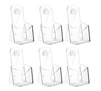 Ujjdwiurgh Lot de 6 supports de brochures en acrylique à trois volets de 10,2 cm de large, support mural/organisateur de comptoir pour affichage de dépliants