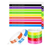 Ujjdwiurgh Lot de 60 bracelets en plastique en vinyle - 10 options de couleur fluo pour décorations de fête