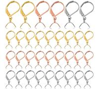 Ujjdwiurgh Lot de 60 crochets de boucles d'oreilles français en acier inoxydable hypoallergénique pour fabrication de bijoux faciles à installer