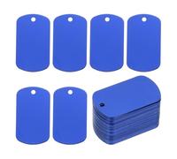 Ujjdwiurgh Lot de 60 étiquettes vierges rectangulaires en aluminium avec trou pour gravure et estampage de bijoux