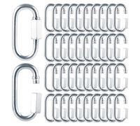 Ujjdwiurgh Lot de 60 mousquetons M6 à maillons rapides 6 mm, connecteur de chaîne en fer galvanisé robuste