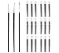 Ujjdwiurgh Lot de 60 pinceaux de peinture de détail, pointe fine avec 3 tailles 0 00 000 Mini pinceau miniature