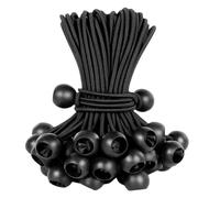 Ujjdwiurgh Lot de 60 tendeurs à boule noirs très résistants avec boule, pour abri, camping, cargaison