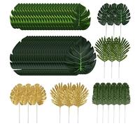 Ujjdwiurgh Lot de 66 feuilles de palmier tropicales artificielles pour décoration de fête sur le thème hawaïen