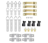 Ujjdwiurgh Lot de 68 crochets de suspension pour cadre photo, kit de crochets pour photo, anneau en D et crochets dentelés avec vis