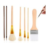 Ujjdwiurgh Lot de 7 outils de glaçage en céramique, fournitures de poterie de différentes formes de pinceaux pour poterie acrylique huile