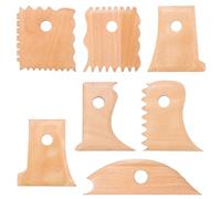 Ujjdwiurgh Lot de 7 outils de poterie pour façonner les pieds de poterie, outils de coupe de poterie, profil nervuré facile à utiliser