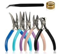 Ujjdwiurgh Lot de 7 pinces à bijoux pour la fabrication de bijoux - Pinces pour la fabrication de bijoux - Pinces de réparation de fils