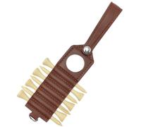 Ujjdwiurgh Lot de 7 supports de rangement en cuir pour tees de golf avec 7 étiquettes pour tees et balles, accessoires pour sac de golf Marron