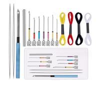 Ujjdwiurgh Lot de 8 aiguilles à broder avec 4 fils de couleur - Outils de couture faits à la main