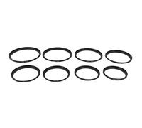 Ujjdwiurgh Lot de 8 bagues d'adaptation Step-Up : 49-52 mm, 52-55 mm, 55-58 mm, 58-62 mm, 62-67 mm, 67-72 mm, 72-77 mm, 77-82 mm - Noir